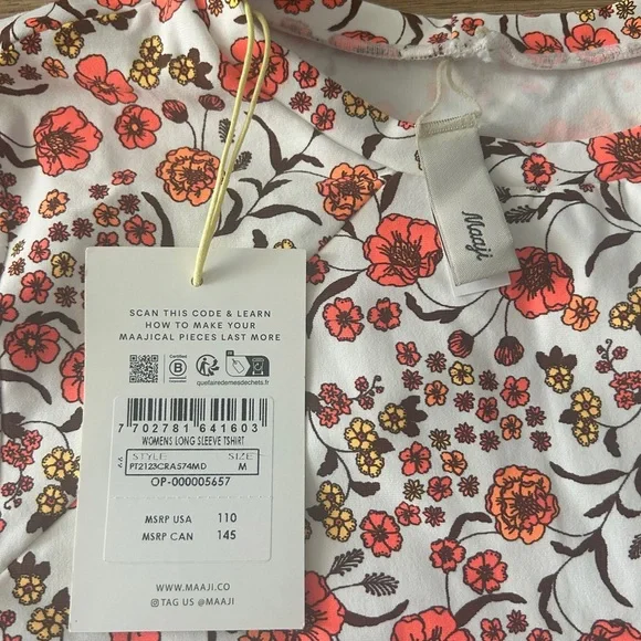 Maaji Floral Long Sleeve Rash Guard – Women’s Size M – NWT - Picture 5 of 8